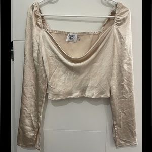 Satin Square Neck Crop Top